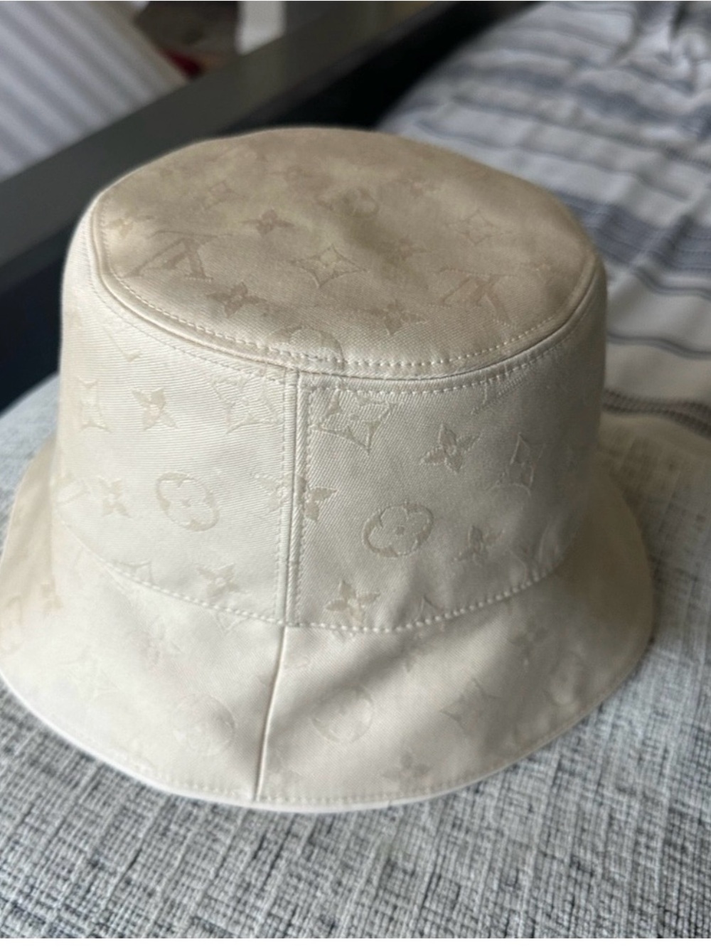 Louis Vuitton Cream Monogram Bucket Hat